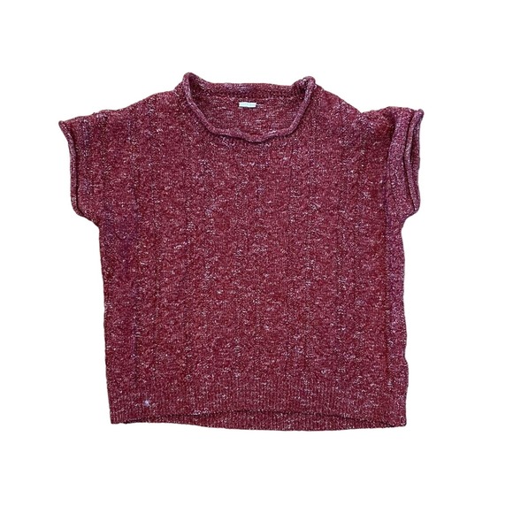 Girls Sweater Short Sleeved Shirt Knitted‎ Red SZ S - Picture 1 of 4